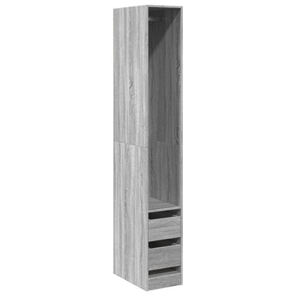vidaXL Wardrobe Grey Sonoma 30x50x200 cm Engineered Wood 2