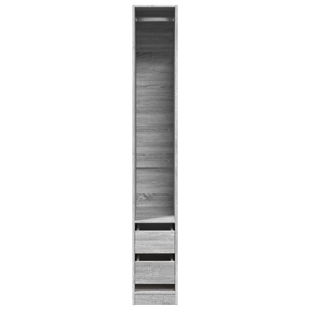 vidaXL Wardrobe Grey Sonoma 30x50x200 cm Engineered Wood 4