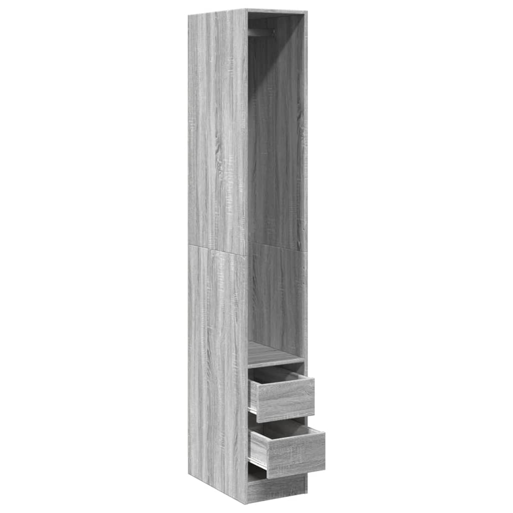vidaXL Wardrobe Grey Sonoma 30x50x200 cm Engineered Wood 5