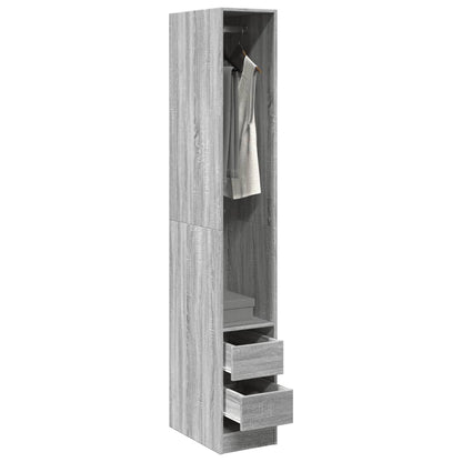 vidaXL Wardrobe Grey Sonoma 30x50x200 cm Engineered Wood 1