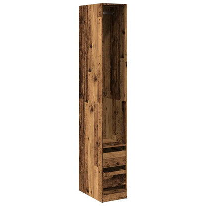 vidaXL Wardrobe Old Wood 30x50x200 cm Engineered Wood 2