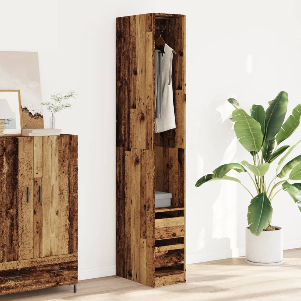 vidaXL Wardrobe Old Wood 30x50x200 cm Engineered Wood 3