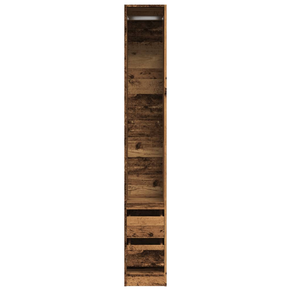 vidaXL Wardrobe Old Wood 30x50x200 cm Engineered Wood 4