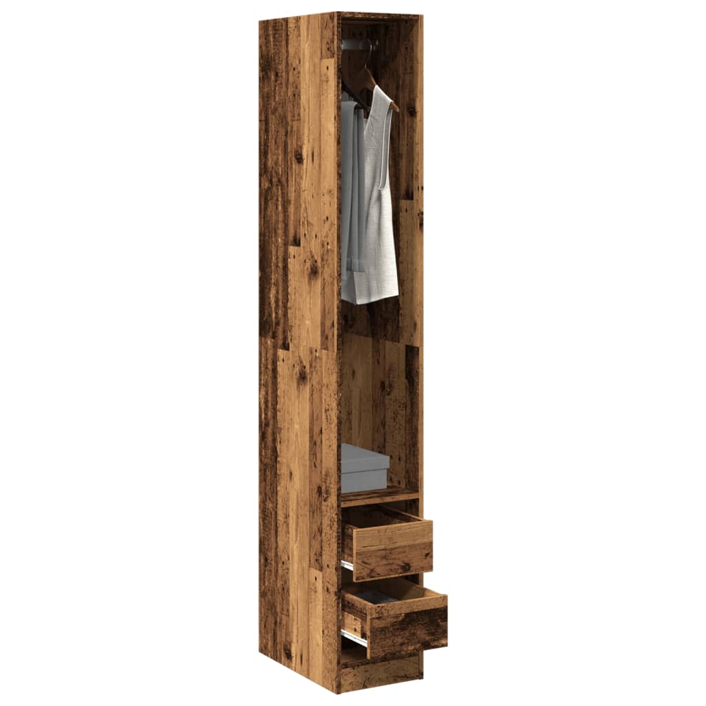 vidaXL Wardrobe Old Wood 30x50x200 cm Engineered Wood 1
