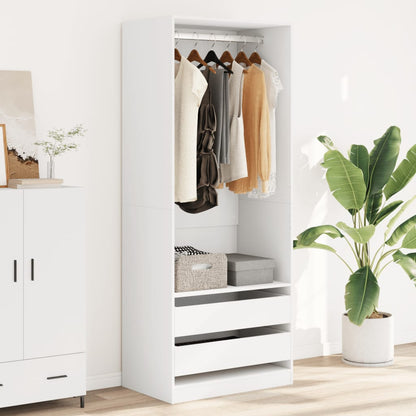 vidaXL Wardrobe White 80x50x200 cm Engineered Wood 3