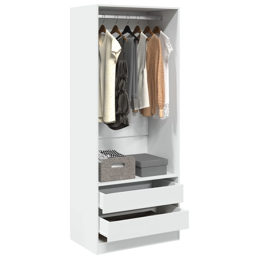 vidaXL Wardrobe White 80x50x200 cm Engineered Wood 1