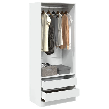 vidaXL Wardrobe White 80x50x200 cm Engineered Wood 1