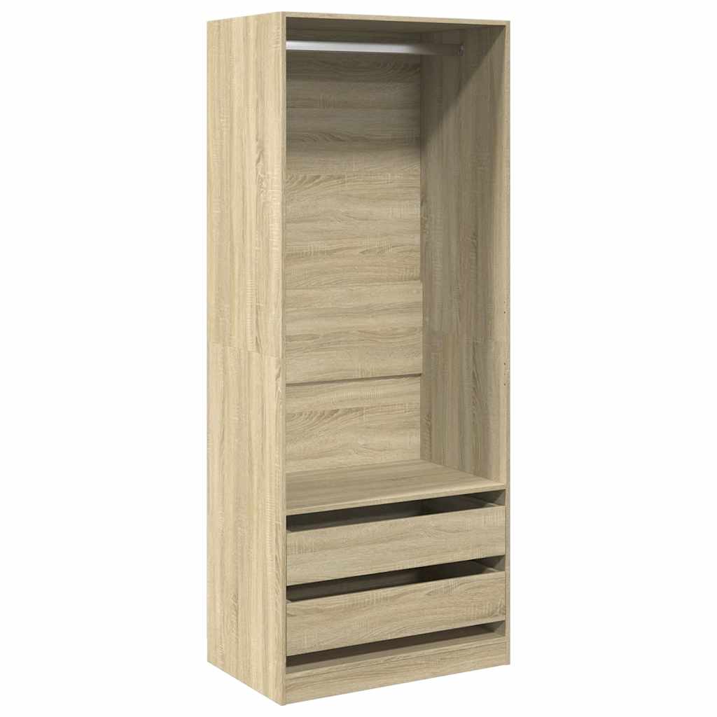 vidaXL Wardrobe Sonoma Oak 80x50x200 cm Engineered Wood 2