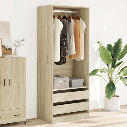 vidaXL Wardrobe Sonoma Oak 80x50x200 cm Engineered Wood 3
