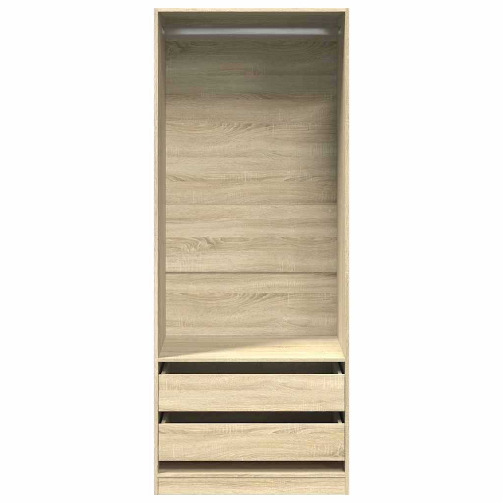 vidaXL Wardrobe Sonoma Oak 80x50x200 cm Engineered Wood 4