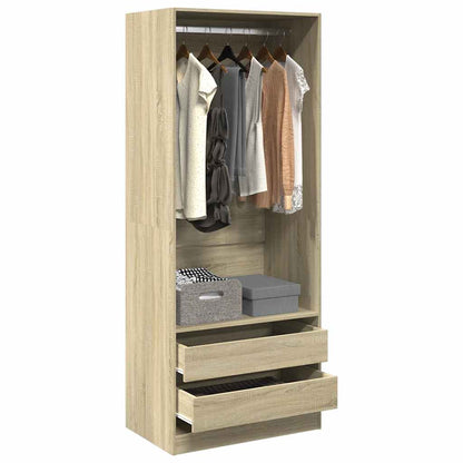 vidaXL Wardrobe Sonoma Oak 80x50x200 cm Engineered Wood 1