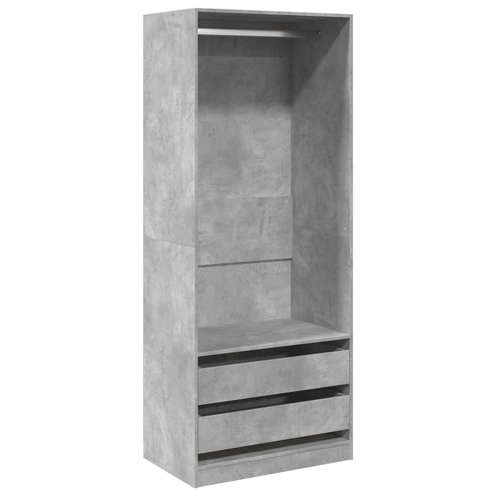 vidaXL Wardrobe Concrete Grey 80x50x200 cm Engineered Wood 2
