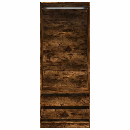 vidaXL Wardrobe Smoked Oak 80x50x200 cm Engineered Wood 4