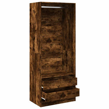 vidaXL Wardrobe Smoked Oak 80x50x200 cm Engineered Wood 5