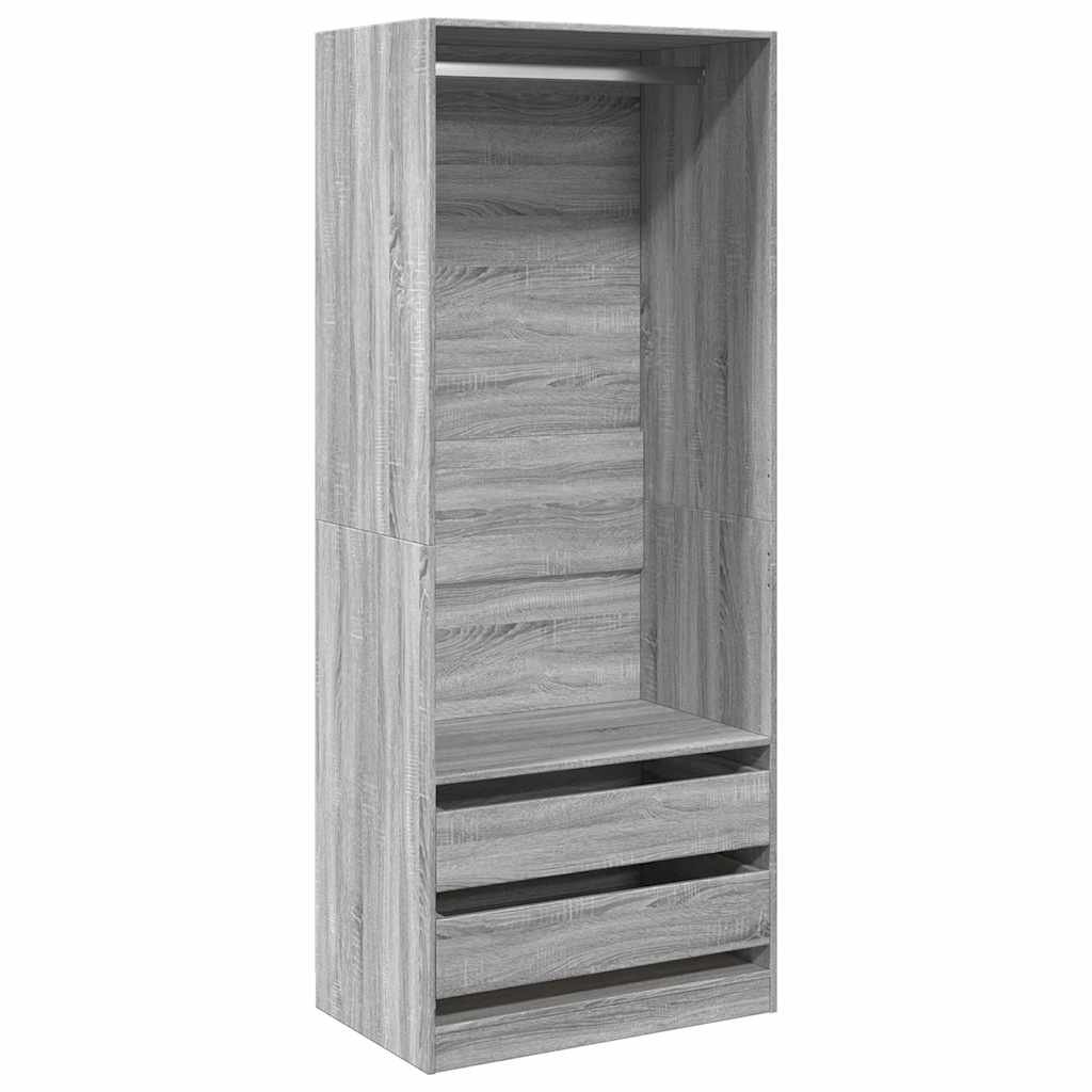 vidaXL Wardrobe Grey Sonoma 80x50x200 cm Engineered Wood 2