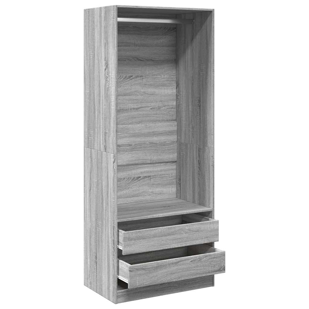 vidaXL Wardrobe Grey Sonoma 80x50x200 cm Engineered Wood 5