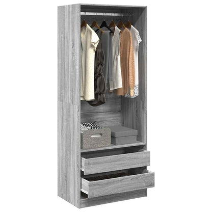 vidaXL Wardrobe Grey Sonoma 80x50x200 cm Engineered Wood 1
