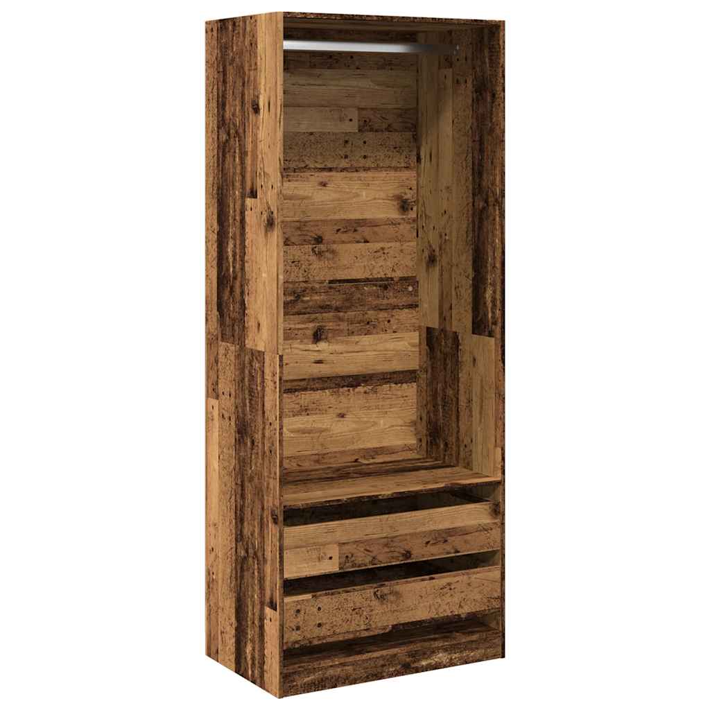 vidaXL Wardrobe Old Wood 80x50x200 cm Engineered Wood 2