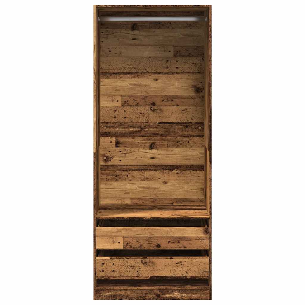 vidaXL Wardrobe Old Wood 80x50x200 cm Engineered Wood 4
