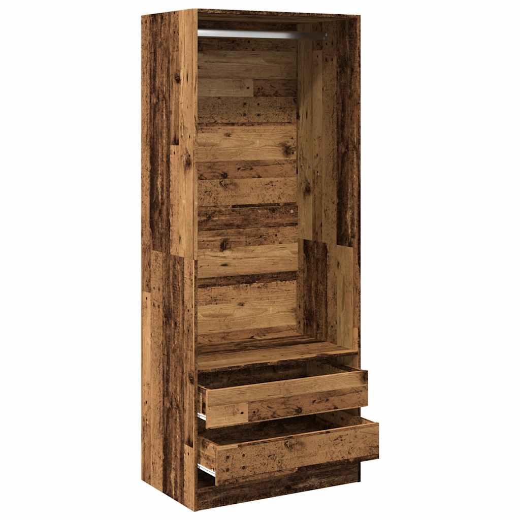 vidaXL Wardrobe Old Wood 80x50x200 cm Engineered Wood 5