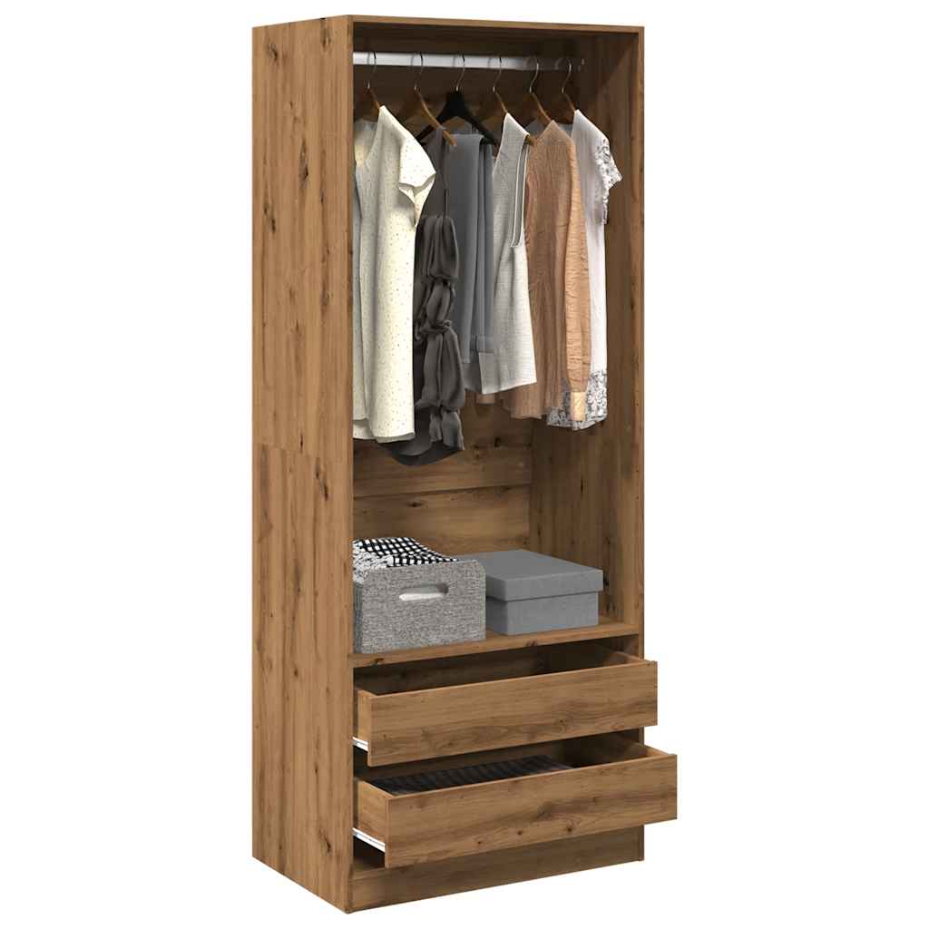 vidaXL Wardrobe Artisian Oak 80x50x200 cm Engineered Wood 1