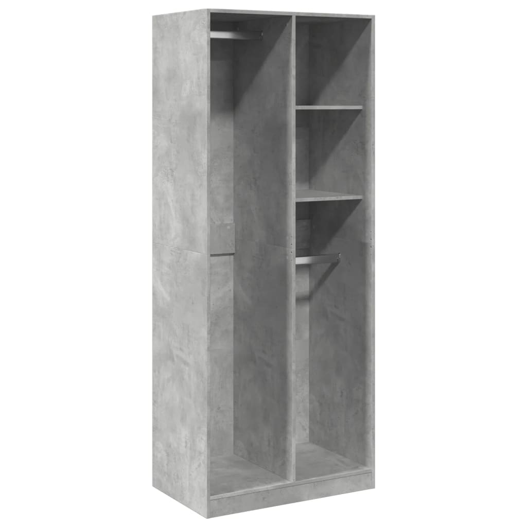 vidaXL Wardrobe Concrete Grey 80x50x200 cm Engineered Wood 2
