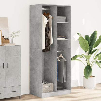 vidaXL Wardrobe Concrete Grey 80x50x200 cm Engineered Wood 3