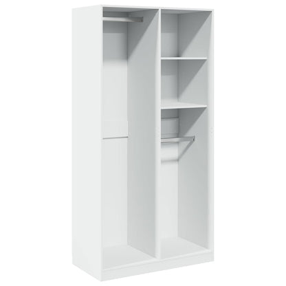 vidaXL Wardrobe White 100x50x200 cm Engineered Wood 2