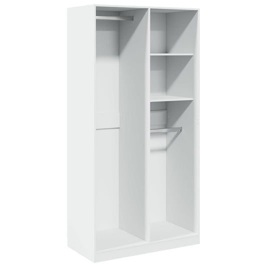 vidaXL Wardrobe White 100x50x200 cm Engineered Wood 2