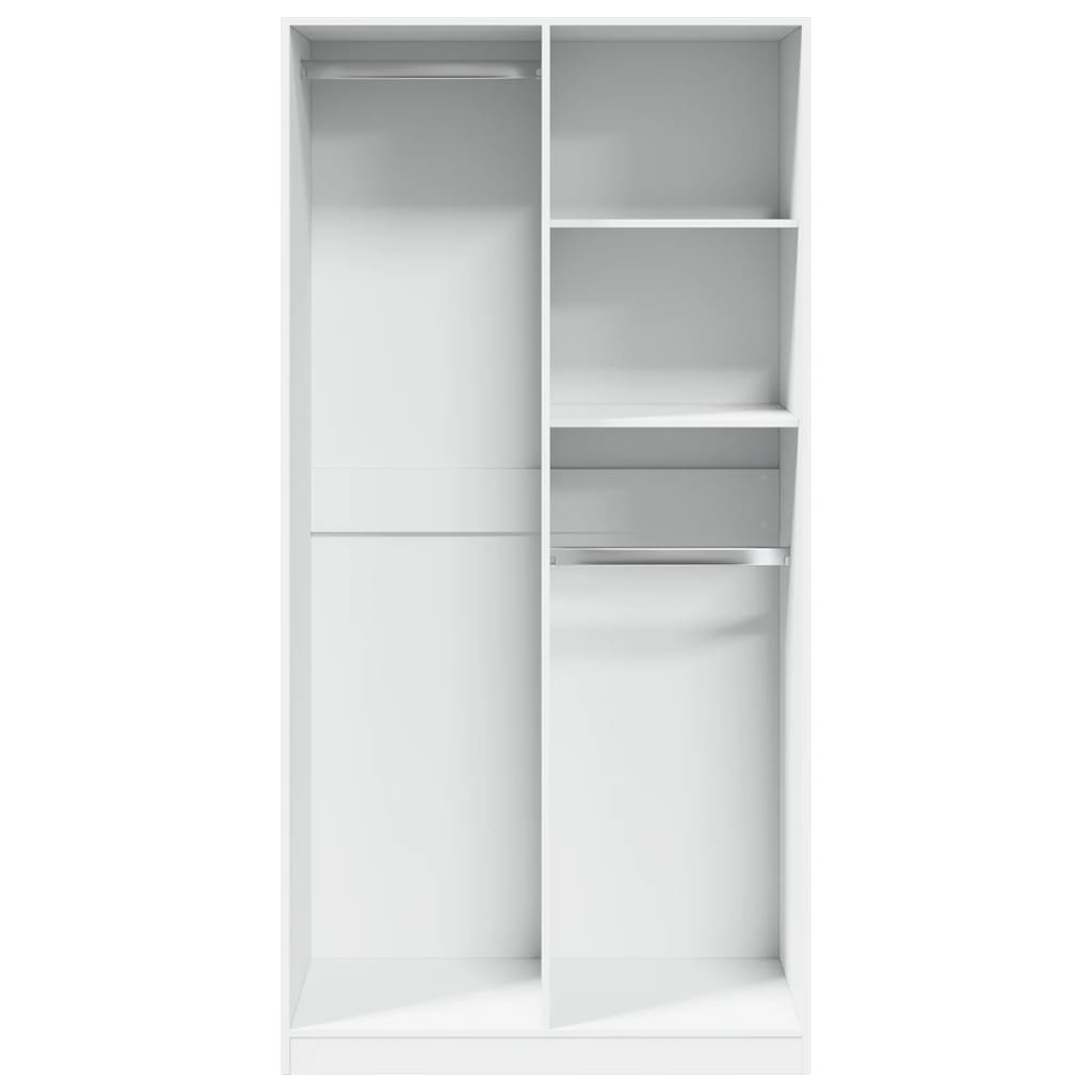 vidaXL Wardrobe White 100x50x200 cm Engineered Wood 4