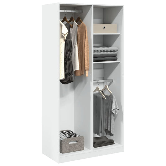 vidaXL Wardrobe White 100x50x200 cm Engineered Wood 1
