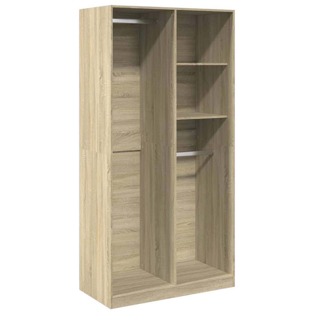 vidaXL Wardrobe Sonoma Oak 100x50x200 cm Engineered Wood 2