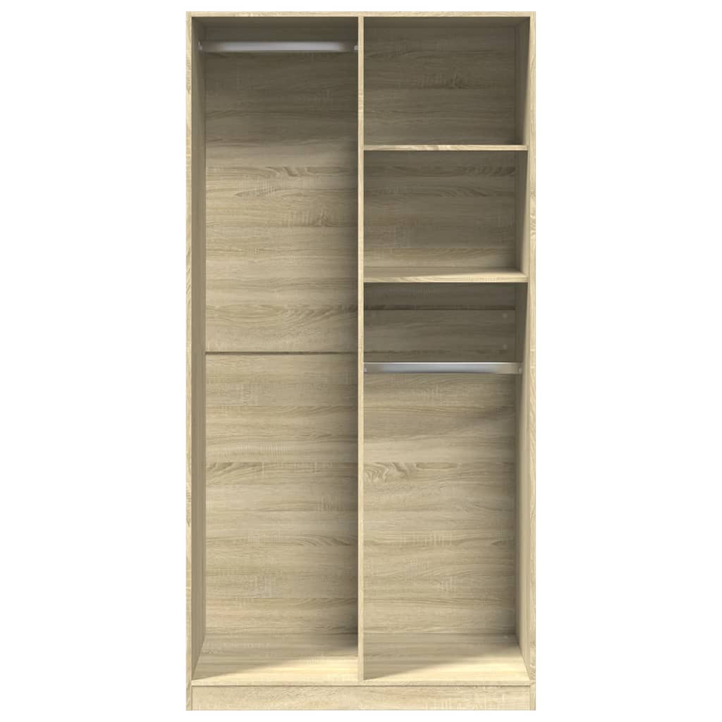 vidaXL Wardrobe Sonoma Oak 100x50x200 cm Engineered Wood 4