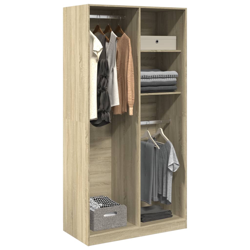 vidaXL Wardrobe Sonoma Oak 100x50x200 cm Engineered Wood 1