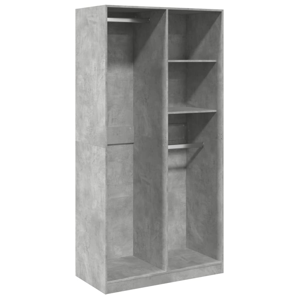 vidaXL Wardrobe Concrete Grey 100x50x200 cm Engineered Wood 2
