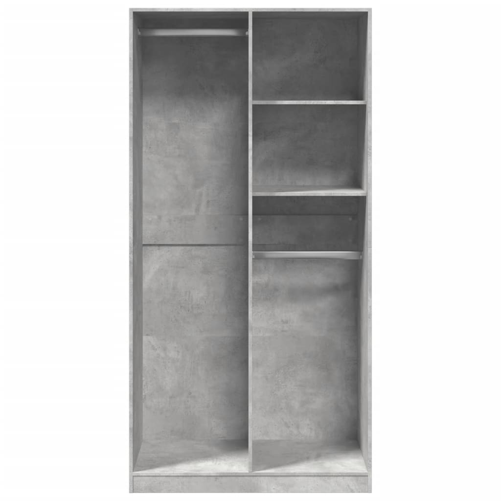 vidaXL Wardrobe Concrete Grey 100x50x200 cm Engineered Wood 4