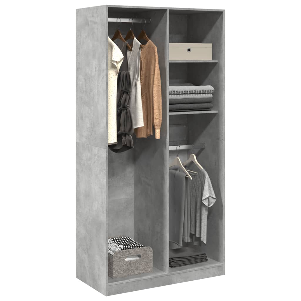 vidaXL Wardrobe Concrete Grey 100x50x200 cm Engineered Wood 1