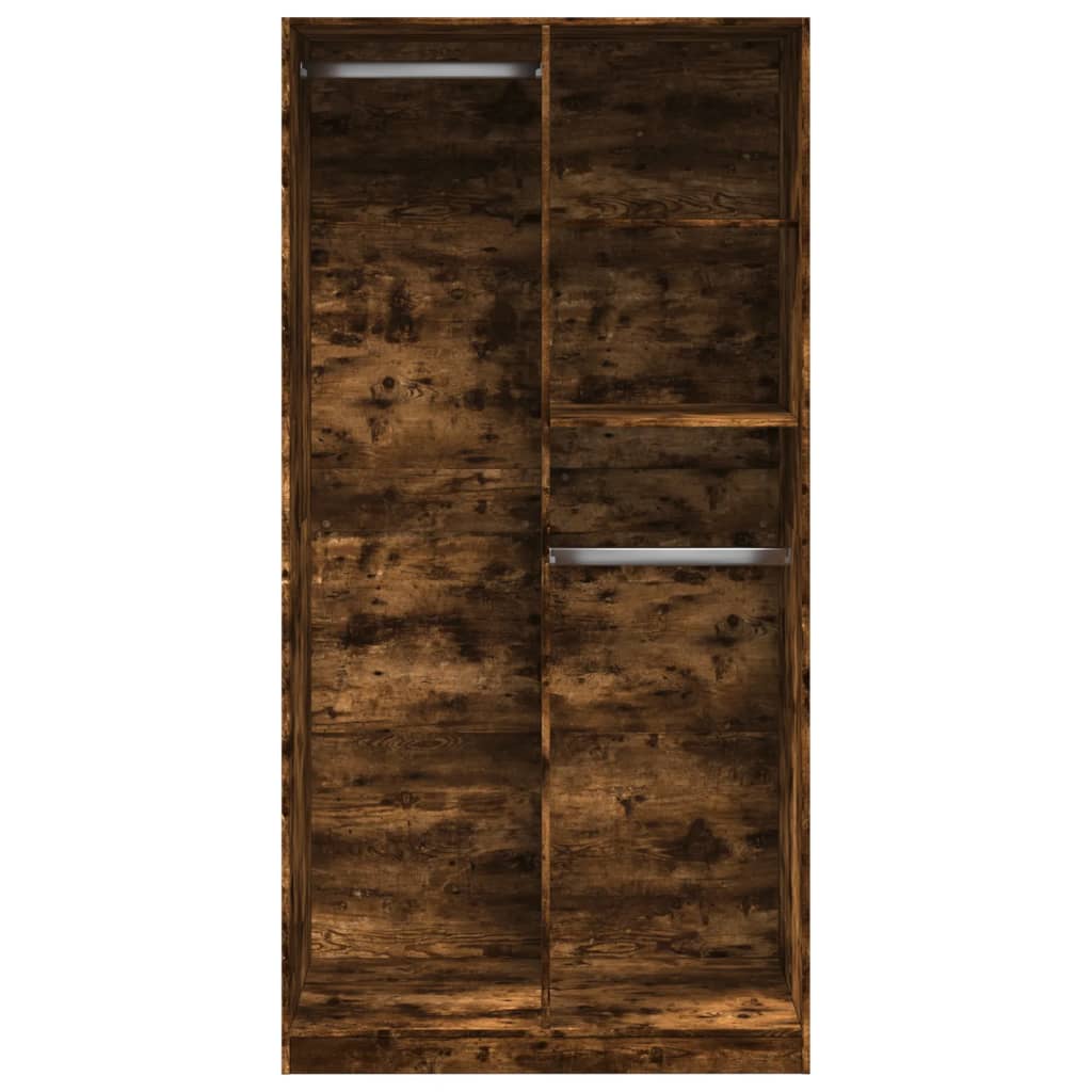vidaXL Wardrobe Smoked Oak 100x50x200 cm Engineered Wood 4