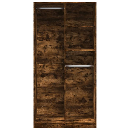 vidaXL Wardrobe Smoked Oak 100x50x200 cm Engineered Wood 4