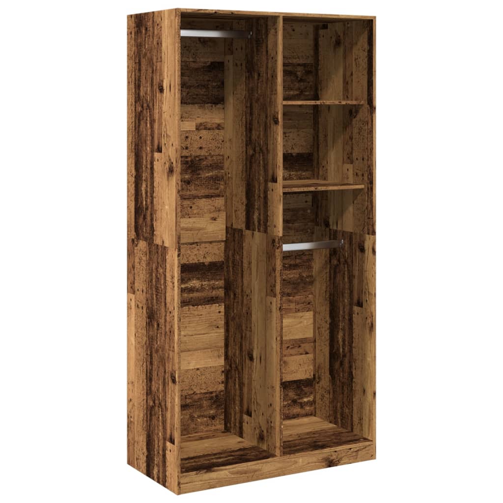 vidaXL Wardrobe Old Wood 100x50x200 cm Engineered Wood 2