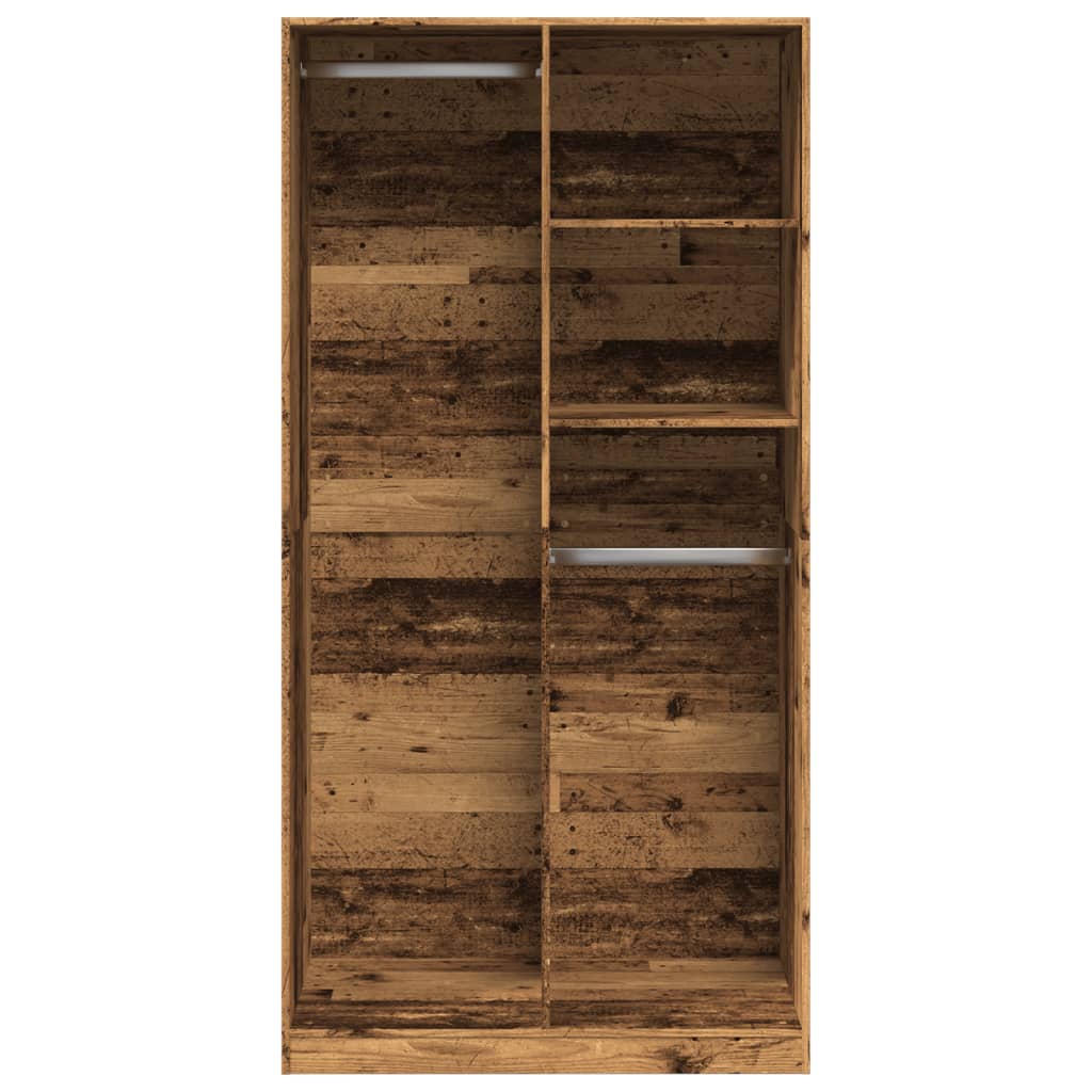 vidaXL Wardrobe Old Wood 100x50x200 cm Engineered Wood 4