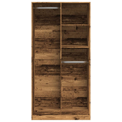 vidaXL Wardrobe Old Wood 100x50x200 cm Engineered Wood 4