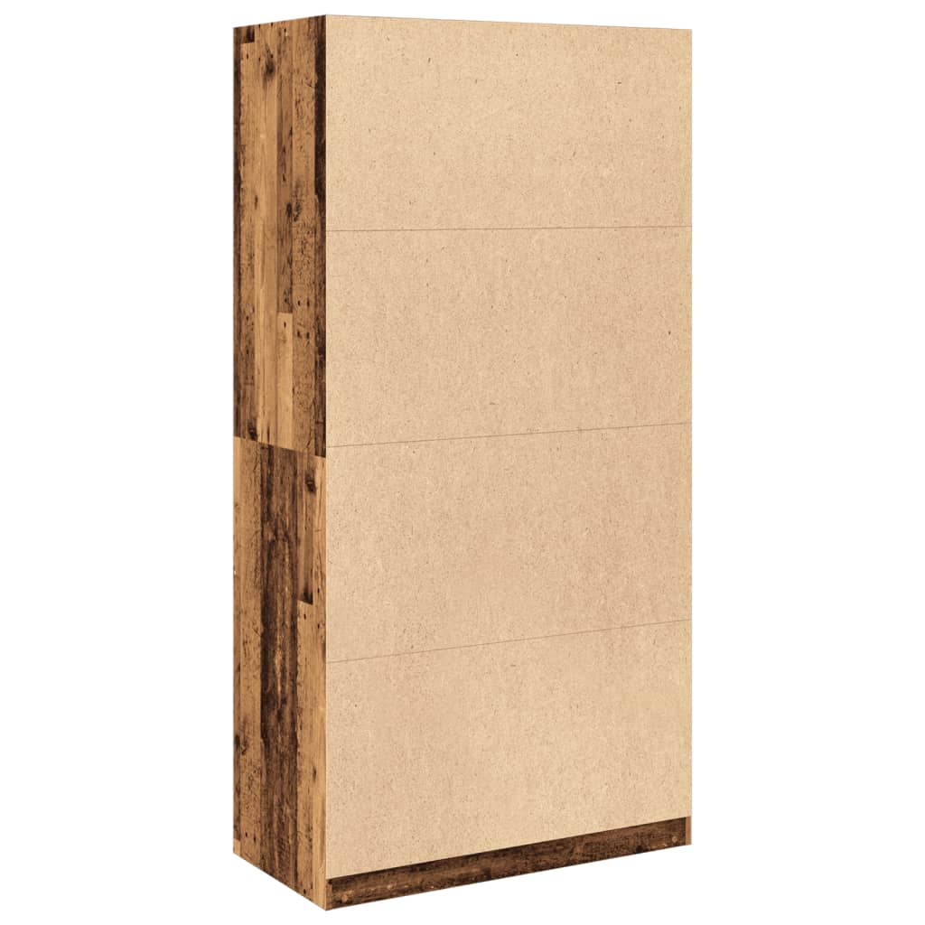 vidaXL Wardrobe Old Wood 100x50x200 cm Engineered Wood 6