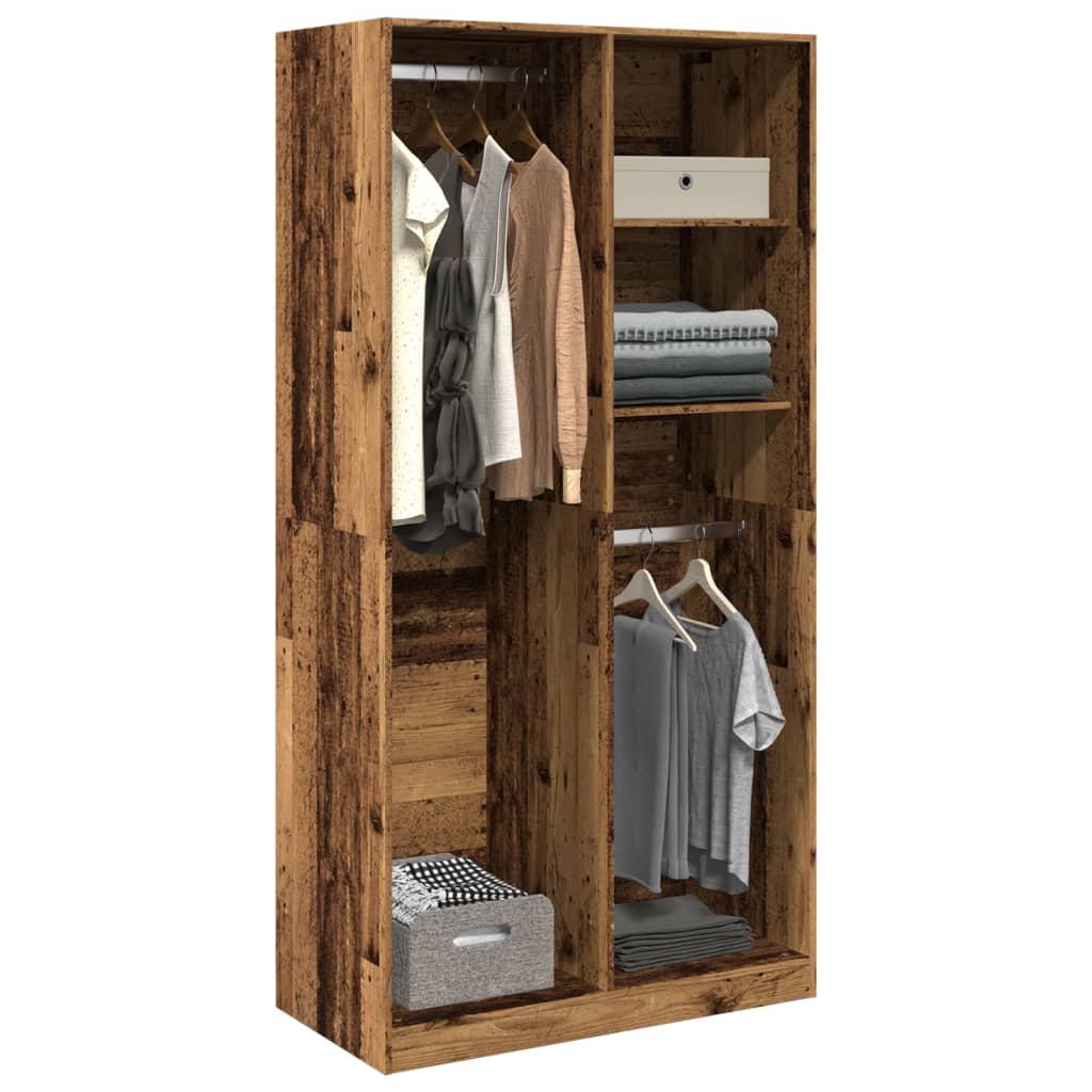 vidaXL Wardrobe Old Wood 100x50x200 cm Engineered Wood 1