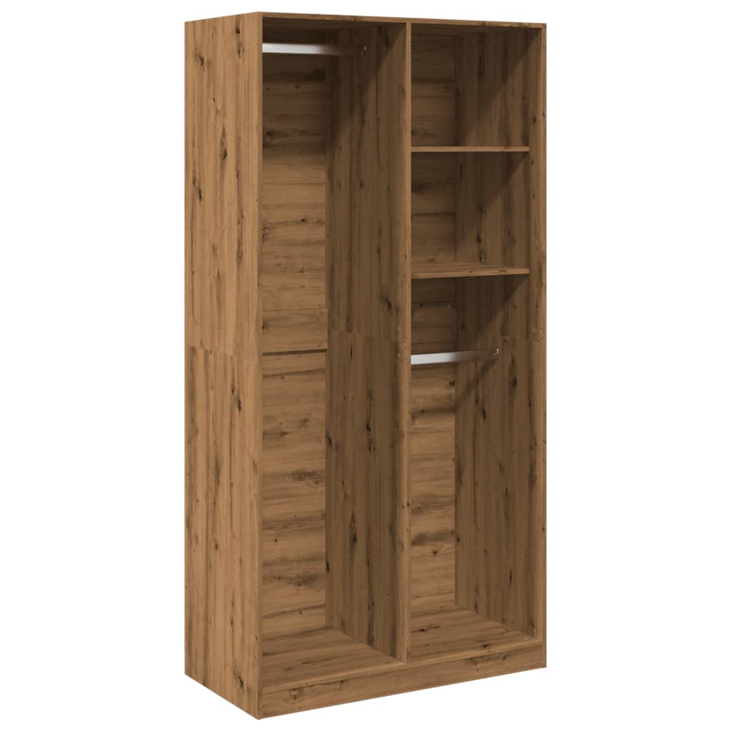 vidaXL Wardrobe Artisian Oak 100x50x200 cm Engineered Wood 2