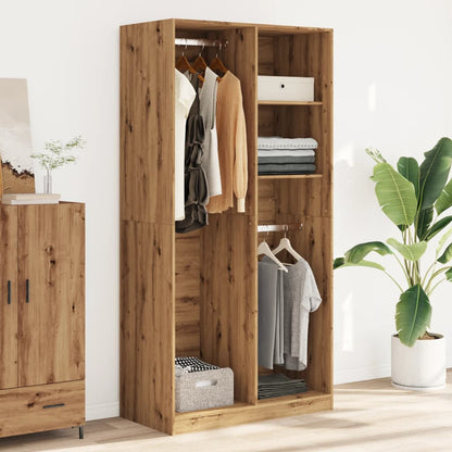 vidaXL Wardrobe Artisian Oak 100x50x200 cm Engineered Wood 3