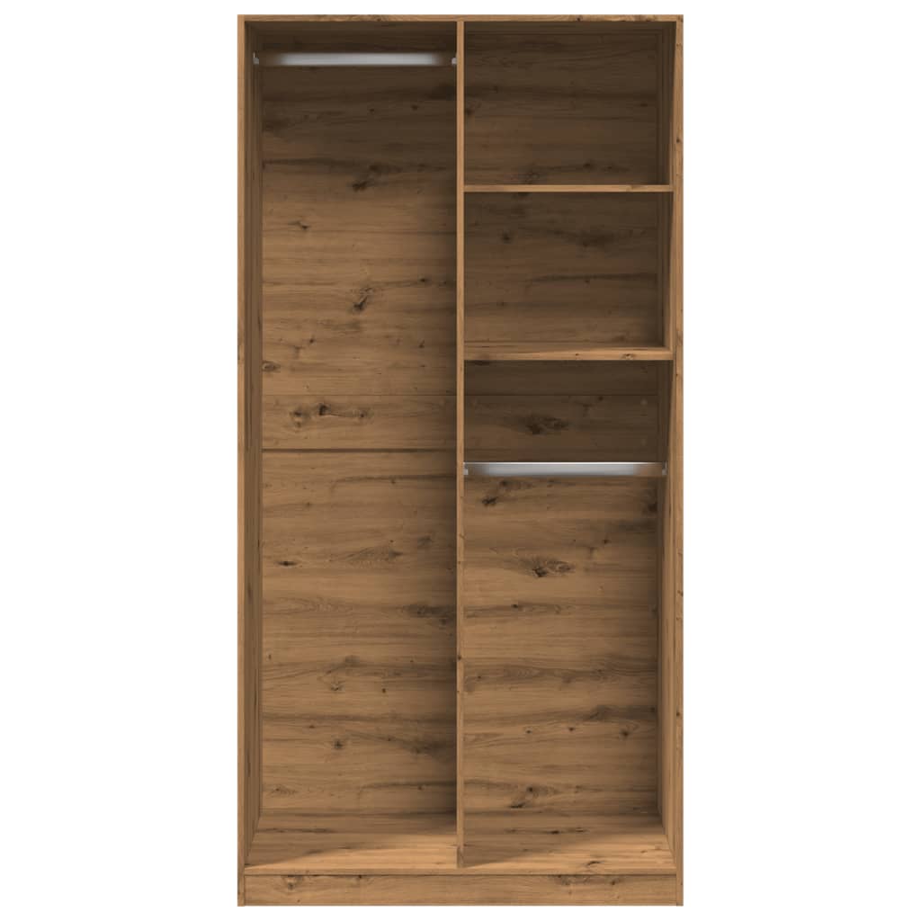 vidaXL Wardrobe Artisian Oak 100x50x200 cm Engineered Wood 4