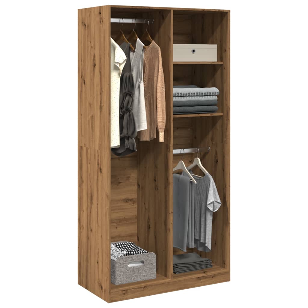 vidaXL Wardrobe Artisian Oak 100x50x200 cm Engineered Wood 1