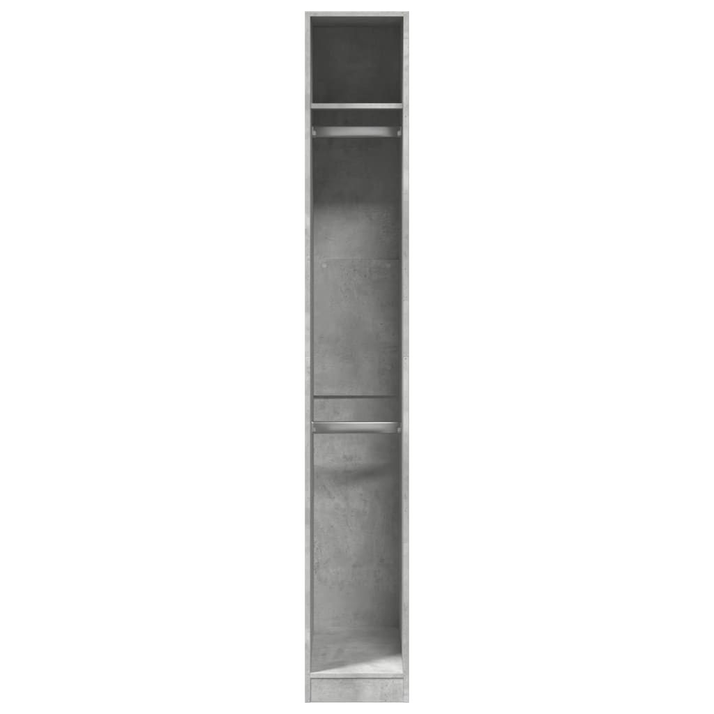 vidaXL Wardrobe Concrete Grey 30x50x200 cm Engineered Wood 4