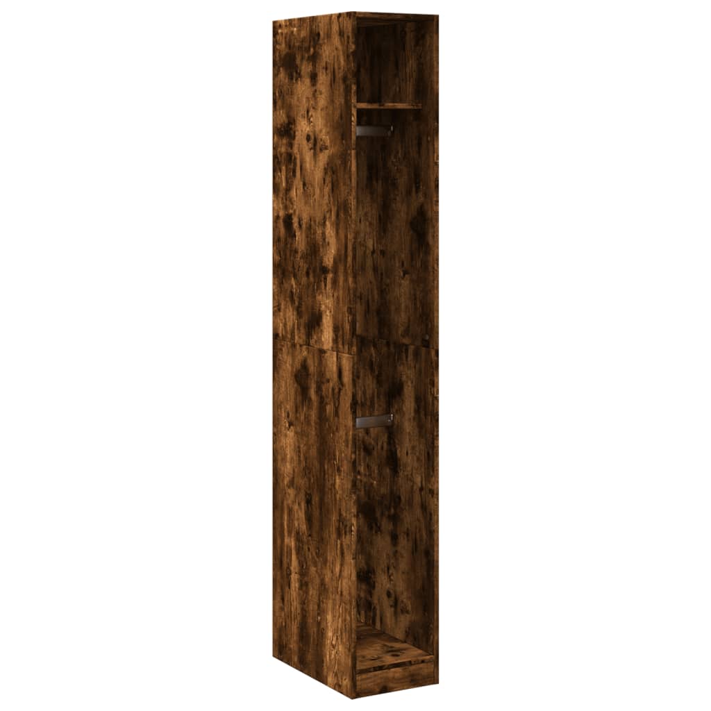 vidaXL Wardrobe Smoked Oak 30x50x200 cm Engineered Wood 2